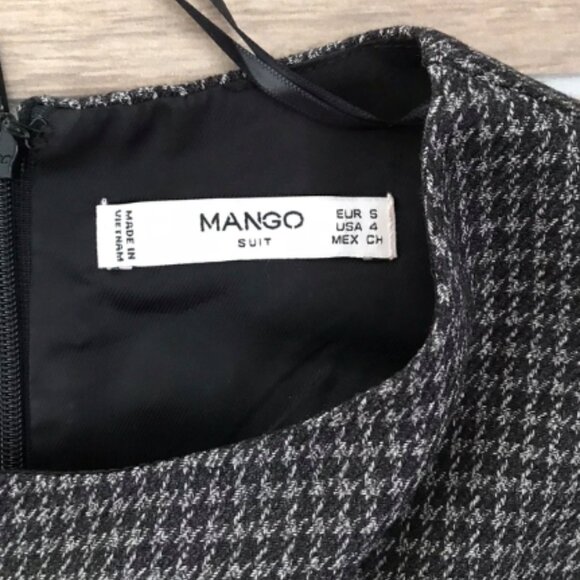 Robe trapèze marron style pied-de-poule/Brown Houndstooth A-Line Dress, Chic - Picture 5 of 5